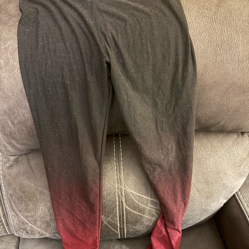 LuLaRoe Kids Leggings in Black and Red Ombre